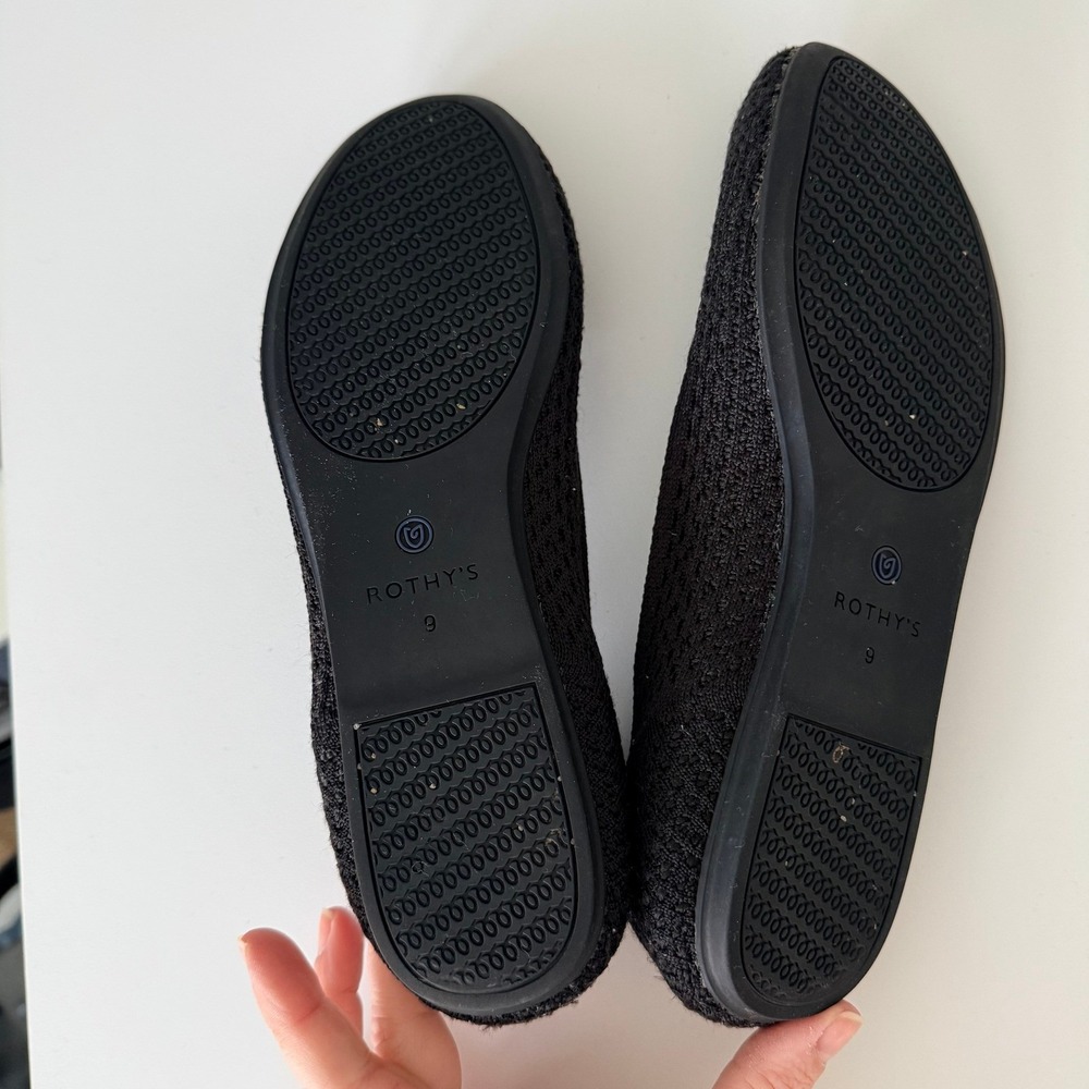 Rothy's The Point Black Knit Ballet Flats Women's Shoes Size 9 - Picture 6 of 6